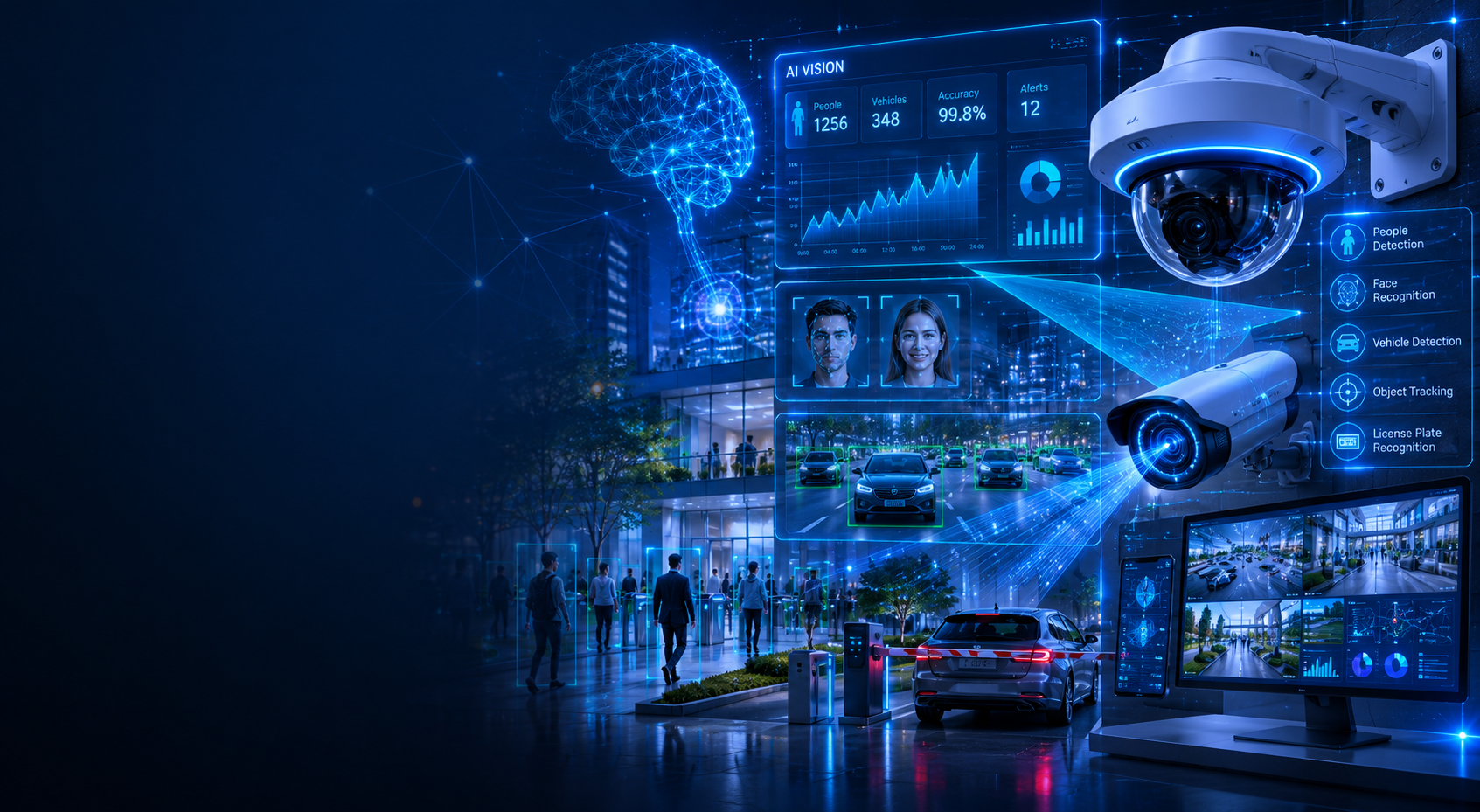 AI powered surveillance and traffic monitoring dashboard