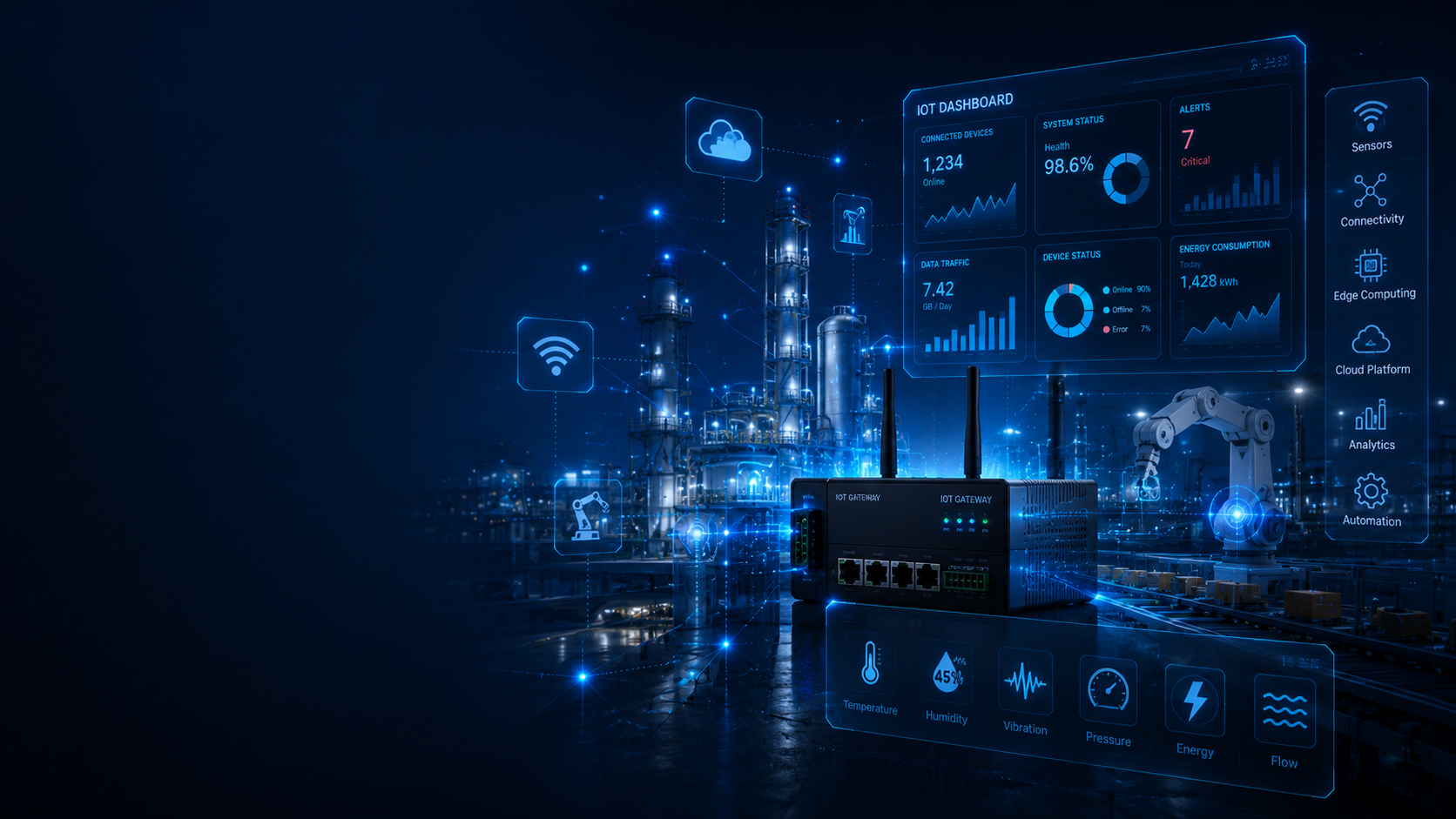 Industrial IoT sensor network and digital twin visualization