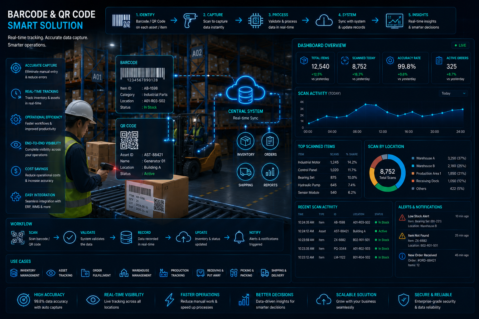 Barcode and QR code scanning system