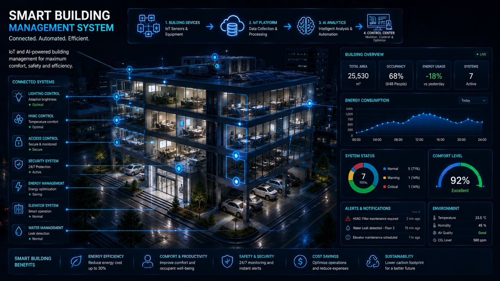 Smart building management system interface