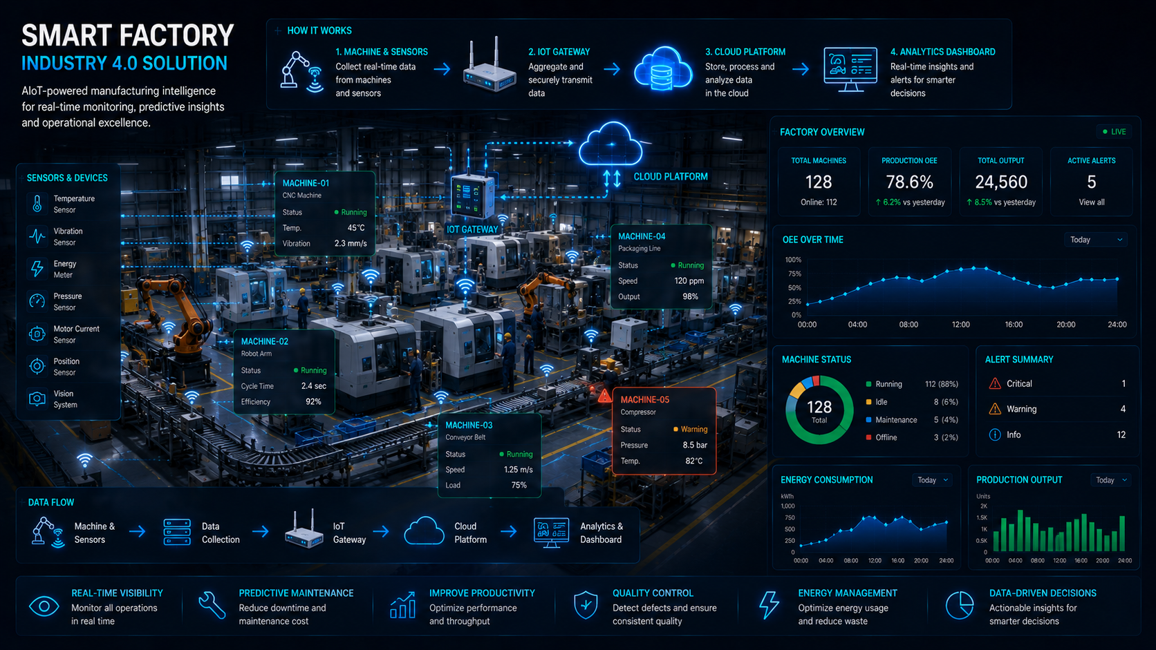Smart factory IoT integration on a production line